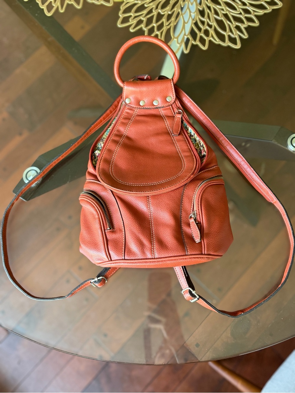 Nine West Coral Leather Mini Backpack